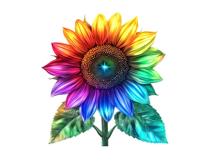 Sonnenblumen-Clipart-Bundle, Neon-Sonnenblumen-Clipart (PNG), Sonnenblume (PNG), Aquarell-Neon-Sonnenblumen-Clipart (PNG), Digitaler Download