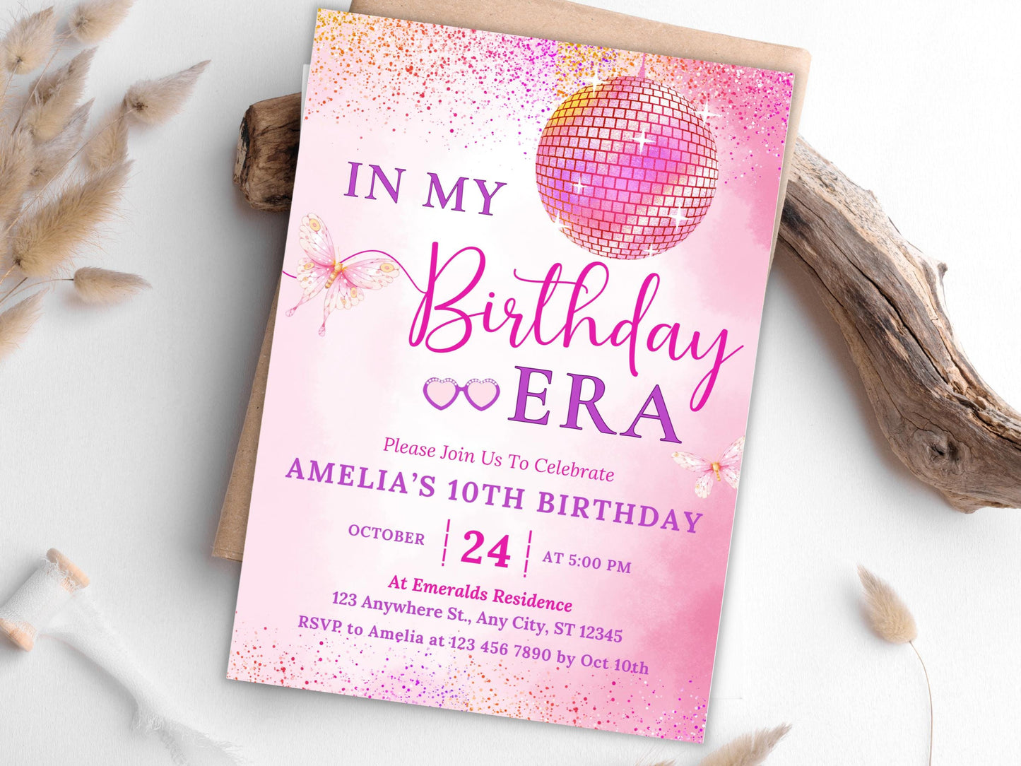 In My Birthday Era Invitation Template, Teen Girl Purple Music Party (Digital Download)