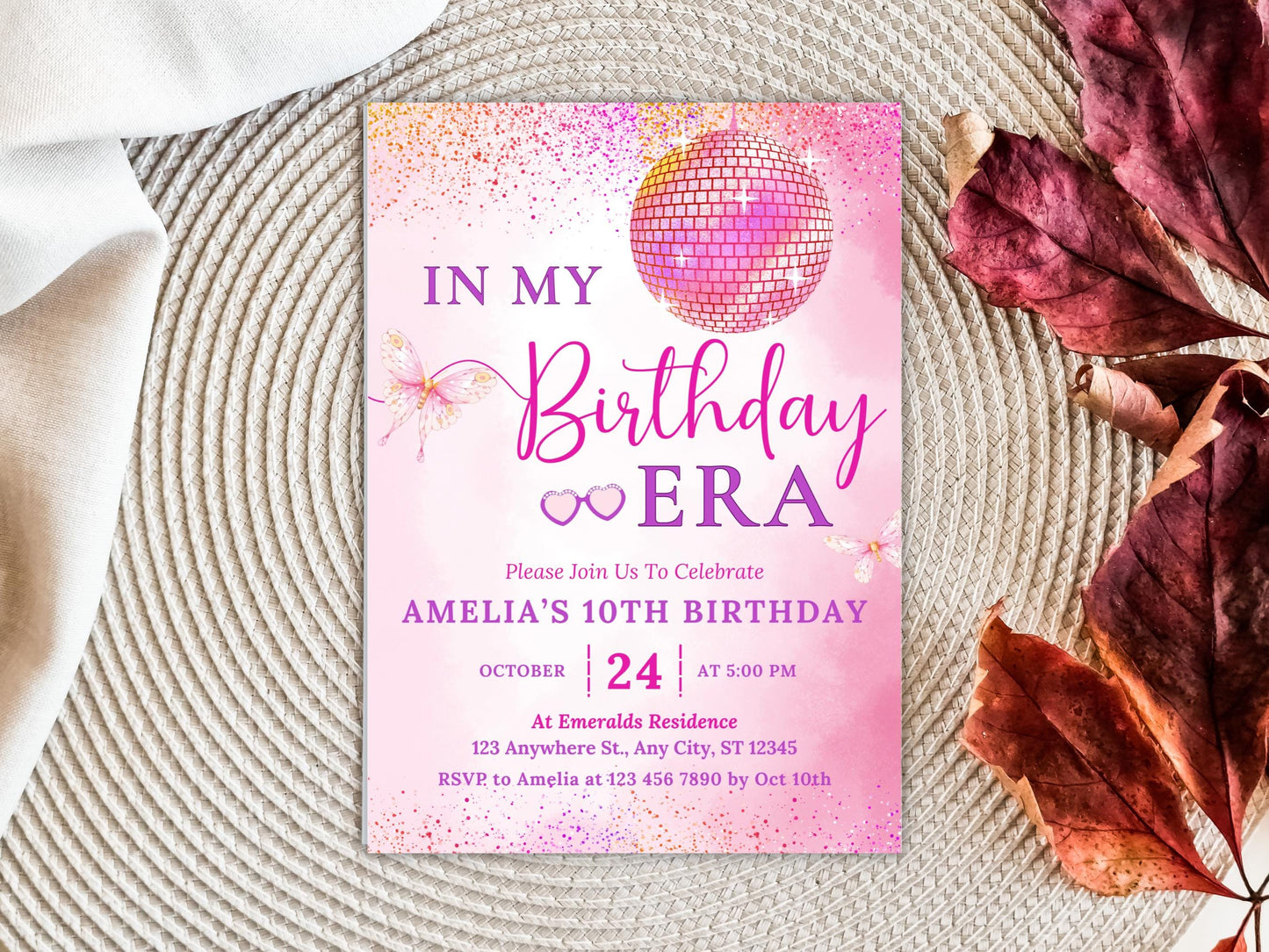 In My Birthday Era Invitation Template, Teen Girl Purple Music Party (Digital Download)
