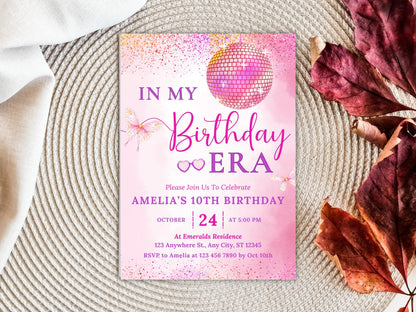 In My Birthday Era Invitation Template, Teen Girl Purple Music Party (Digital Download)
