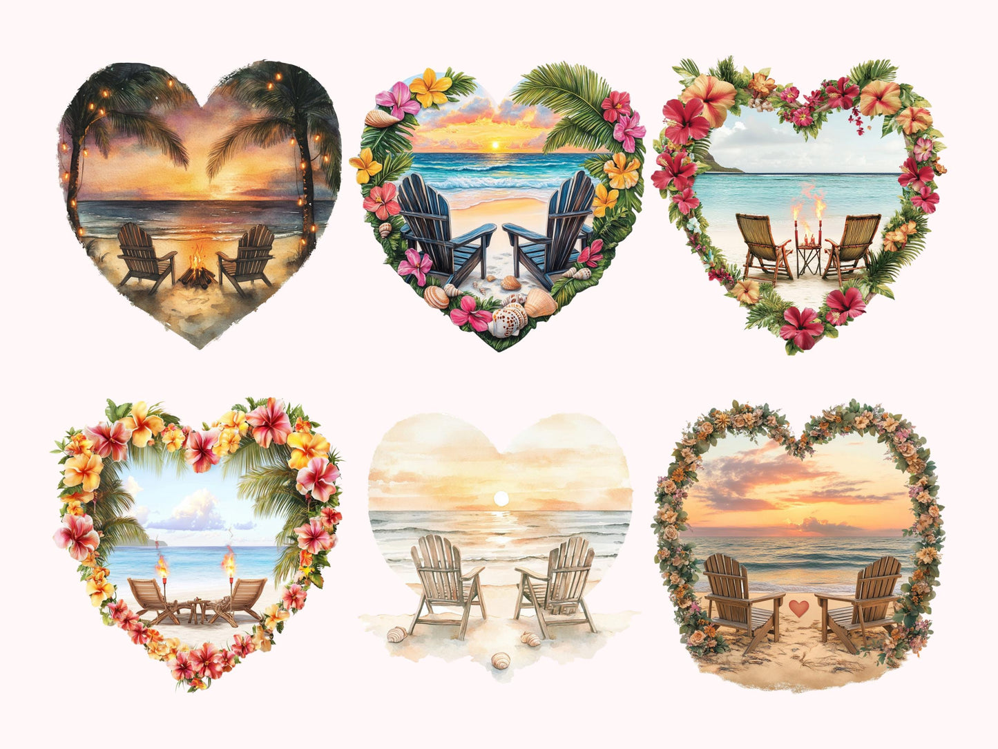 Couple Clipart png, Couple Chair Clipart Bundle png, Beach Clipart png, Romantic Clipart png, Beach Heart png, Couple Beach Chair Clipart