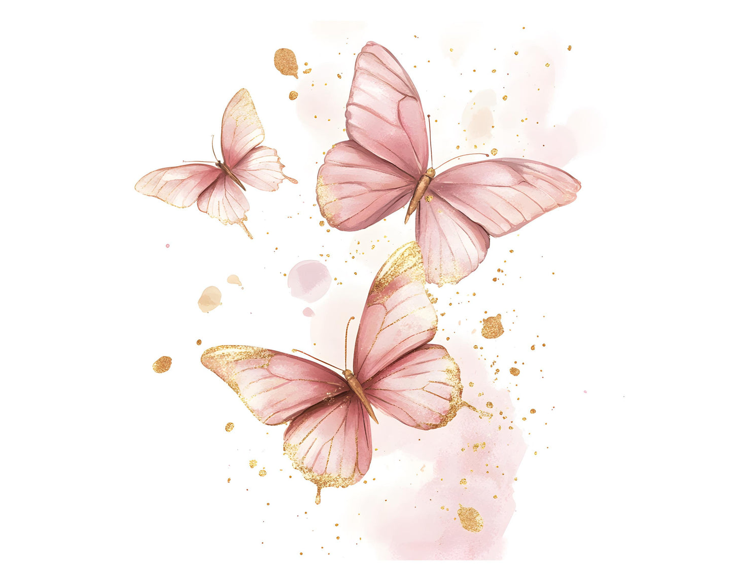Pink Butterfly Clipart Bundle, Gold Butterfly Clipart, Pink Butterfly png, Watercolor Butterfly Clipart png, Pink Butterflies Clipart