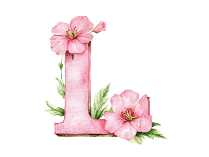 Floral Alphabet Clipart, Alphabet png Bundle, Flower Alphabet png, Watercolor Floral Alphabet Clipart, Floral Letter Monogram Clipart