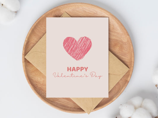 Editable Valentine's Day Card Template: Printable Minimalist Design (Digital Download)