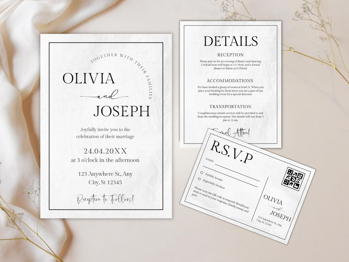 DIY Download Western wedding invitation templates rustic Canva editable suite