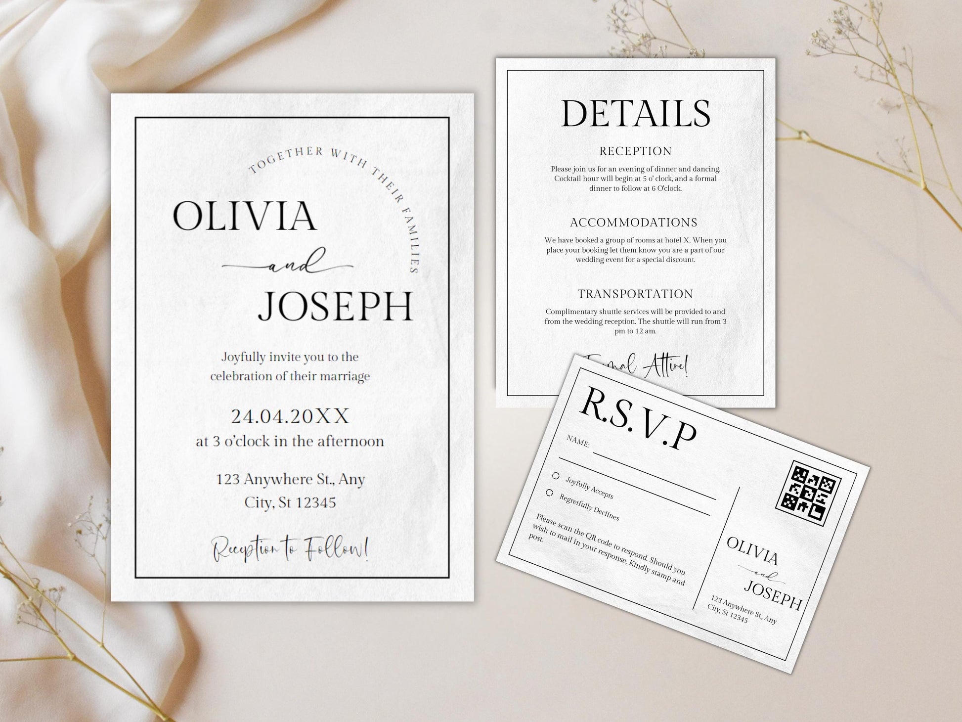 DIY Download Western wedding invitation templates rustic Canva editable suite