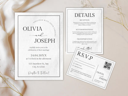 DIY Download Western wedding invitation templates rustic Canva editable suite