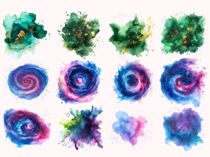 Verträumte Spritzer-Cliparts, Aquarell-Spritzer-Cliparts, Spritzer-Clipart-PNG-Bundle, Spritzer-Cliparts, Verträumte Spritzer-Cliparts, Tintenspritzer-Cliparts