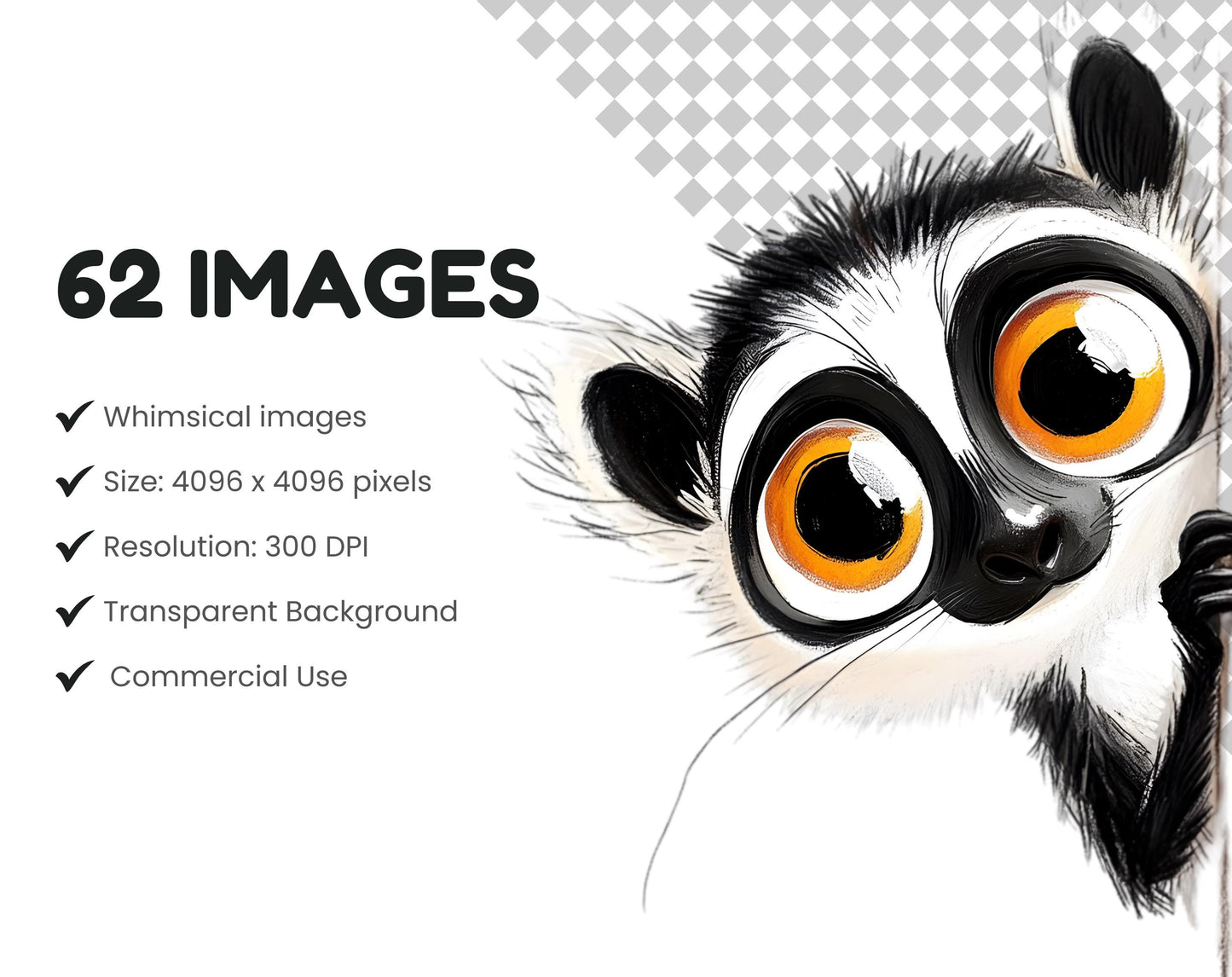 62 Whimsical Animal Peeking Around Corner Clipart, Humorous Animal Clipart, Quirky Animal Clipart png Bundle, Silly Animal png Bundle