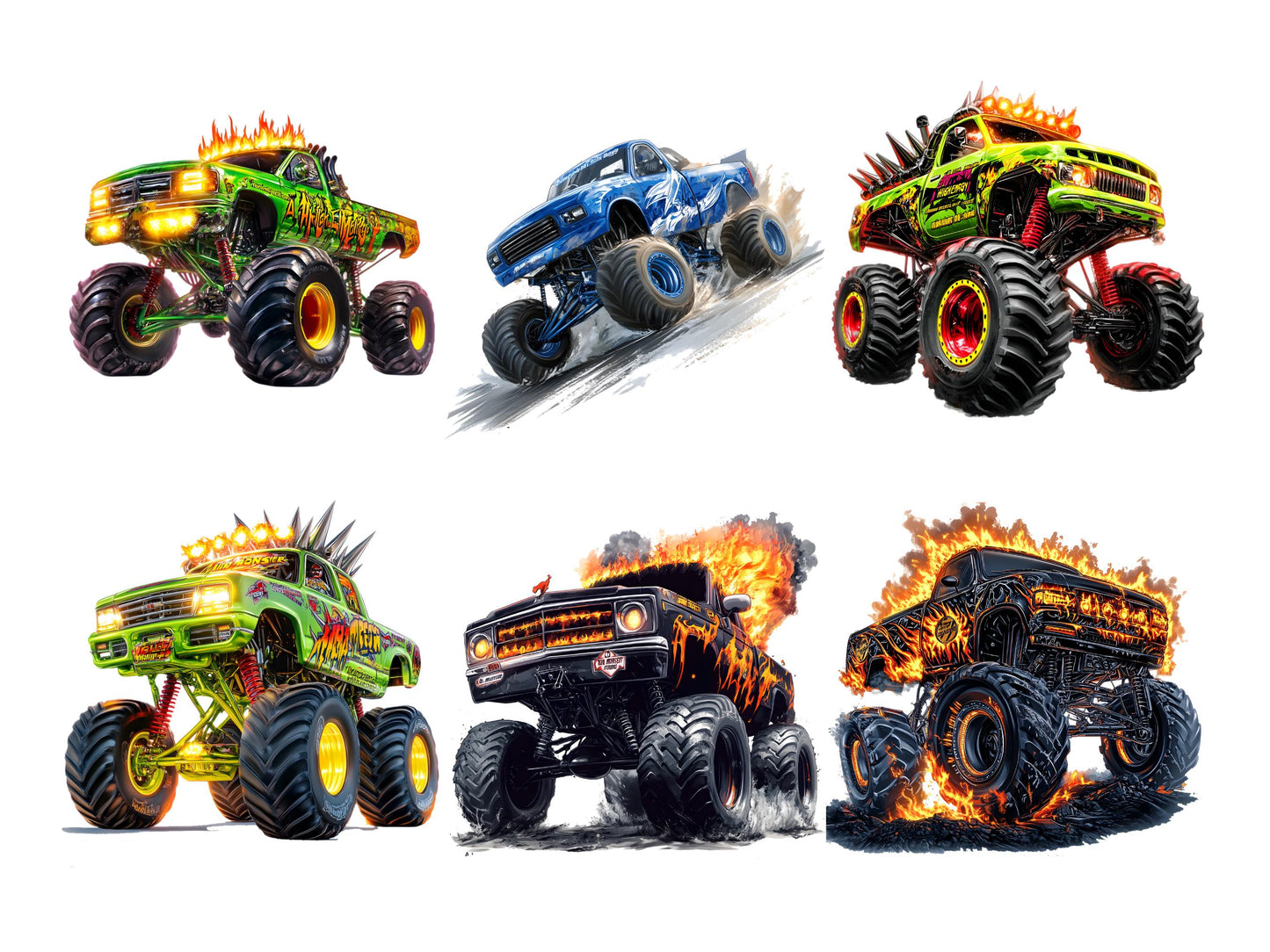 Monster Truck Clipart Bundle png, Extreme Offroad Vehicle Clipart, Monster Truck Clipart, Truck Clipart, Offroad Truck, Digital Download