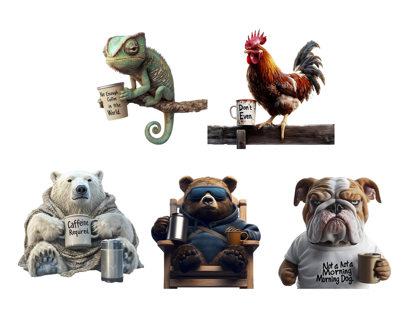 25 Grumpy Coffee Animal Clipart Bundle, Grumpy Coffee Animal png, Quirky Animal Clipart, Grumpy Animal Clipart png, Cute Animal Clipart