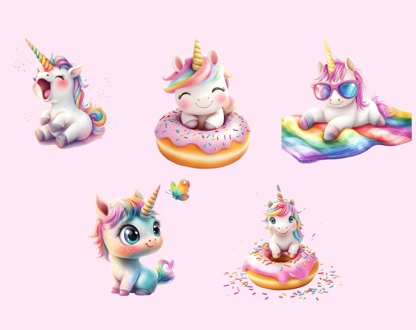 51 Baby Unicorn Clipart, Cute Unicorn png, Baby Unicorn Clipart Bundle, Magical Unicorn Clipart png bundle, Rainbow Unicorn Clipart