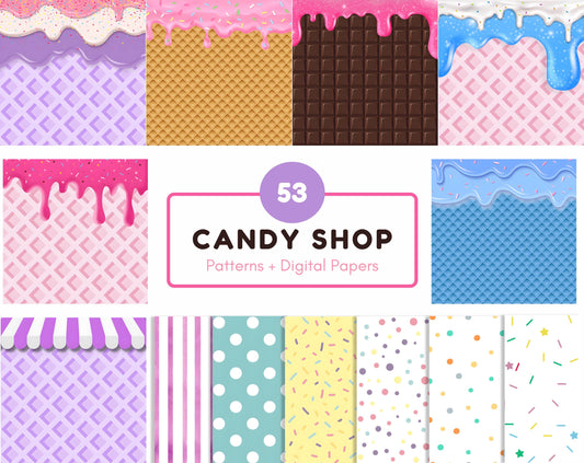 Watercolor Sweets Clipart Jpeg Bundle, Candy And Sweets Clipart Jpeg Files, Ice Cream Clipart, Pastel Paper Clipart Jpeg Bundle