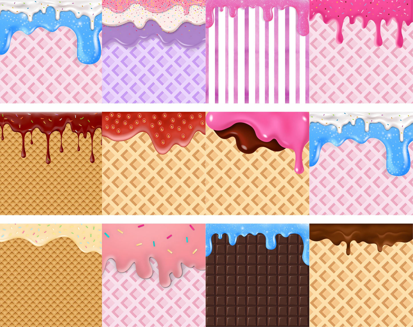 Aquarell-Süßigkeiten-Clipart-Bundle (JPEG), Süßigkeiten-Clipart-Dateien (JPEG), Eiscreme-Clipart, Pastellpapier-Clipart-Bundle (JPEG)