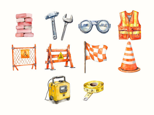 Construction Clipart Bundle, Construction Vehicle Clipart png Bundle, Vehicle Clipart, Construction Truck Clipart, Watercolor Vehicle