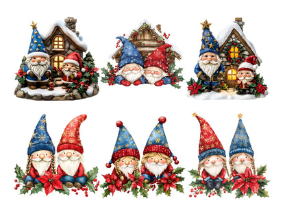 Christmas Gnome Clipart png  Bundle, Winter Gnome Clipart. Gnme png, Christmas Gnome Clipart, Christmas png Sublimation, Digital Download