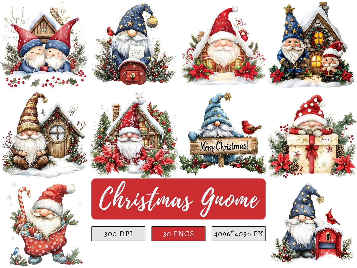 Christmas Gnome Clipart png  Bundle, Winter Gnome Clipart. Gnme png, Christmas Gnome Clipart, Christmas png Sublimation, Digital Download