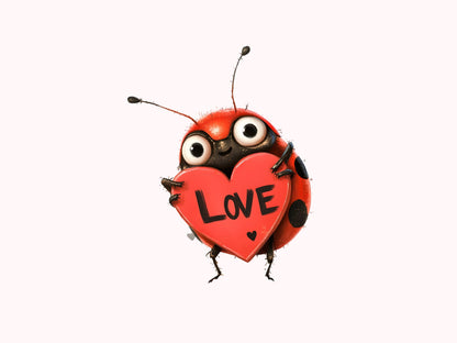 Ensemble de cliparts aquarelle de coccinelles mignonnes (PNG), clipart coccinelles (PNG), clipart coccinelles kawaii pour les amoureux des coccinelles, clipart Saint-Valentin (PNG), téléchargement numérique