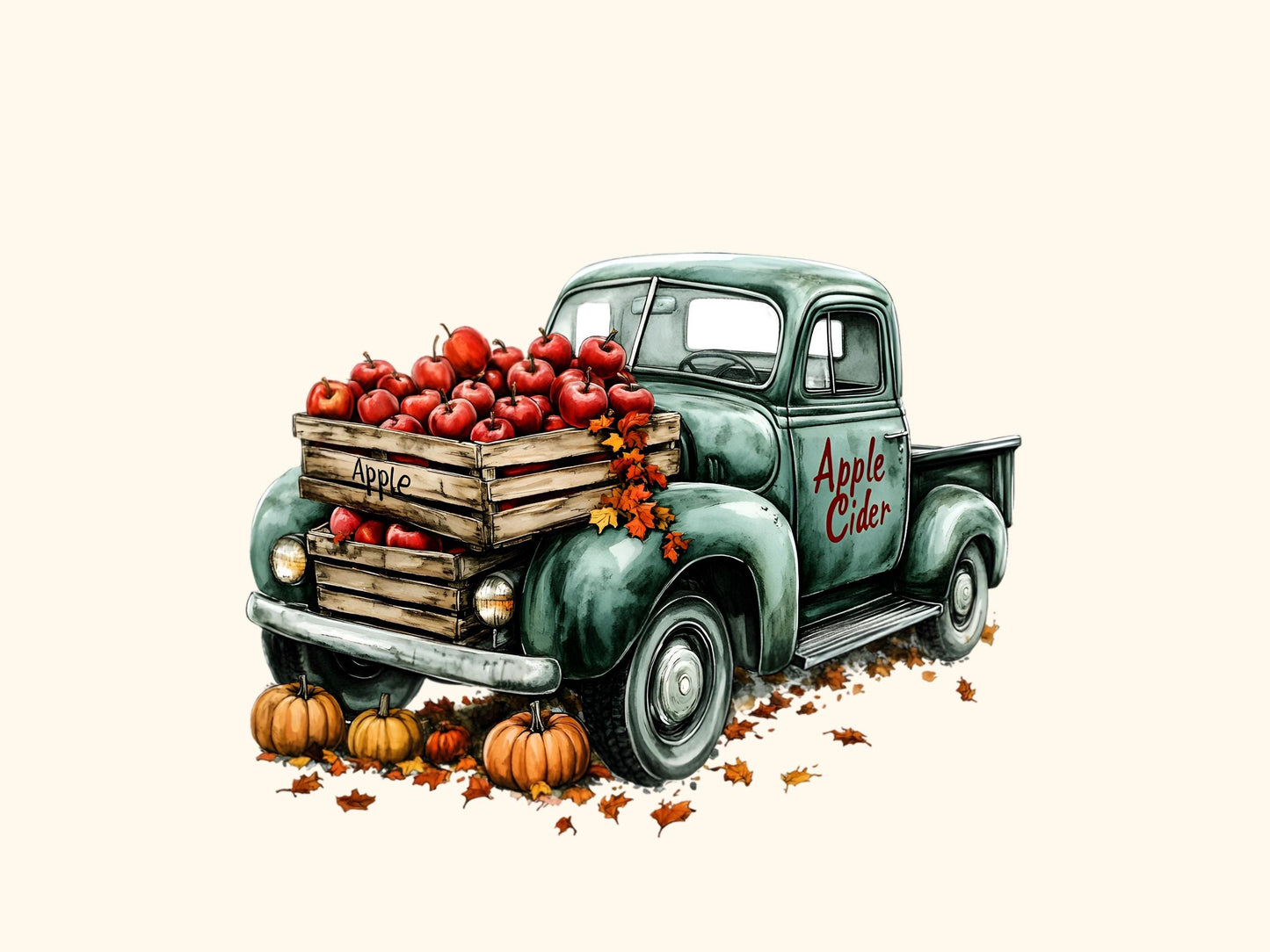 DIY Download Fall Truck Clipart Bundle