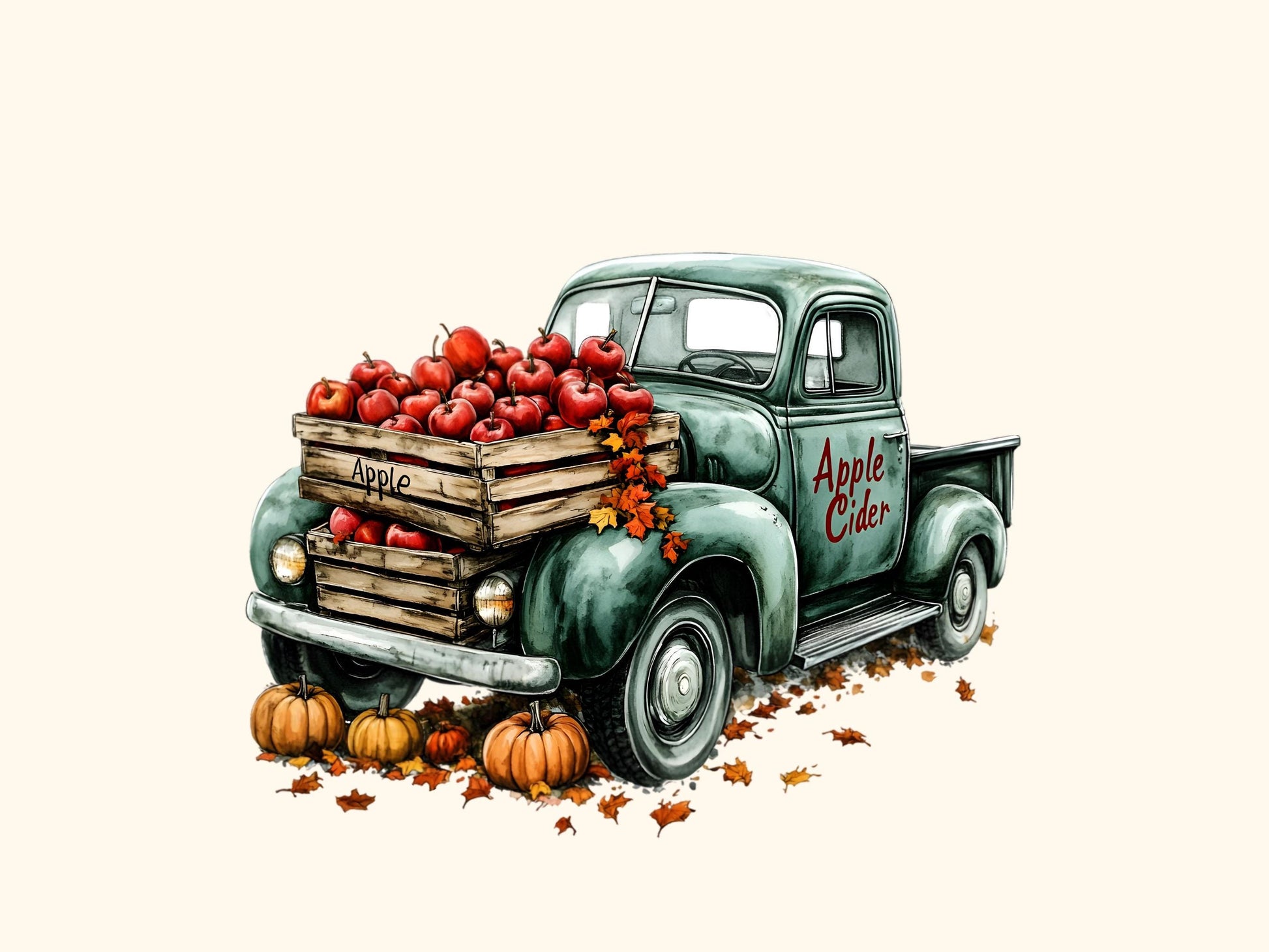 DIY Download Fall Truck Clipart Bundle