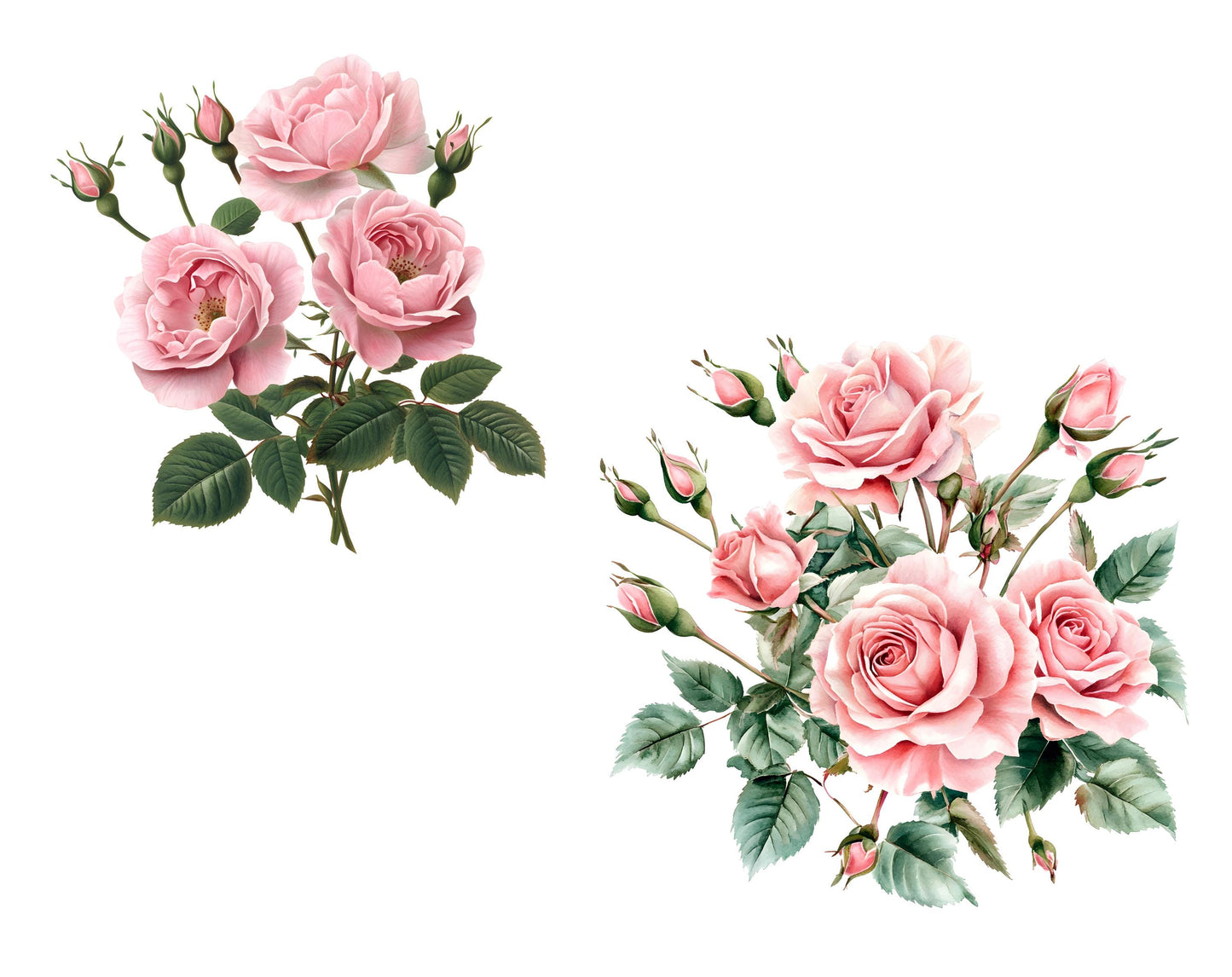 Rosa Rosen-Clipart-Bundle (PNG), Rosa Blumenstrauß-Clipart, Rosa Rosenstrauß-Clipart, Rosen-PNG-Bundle, Rosen-PNG, Papierbastelvorlage, Digitaler Download