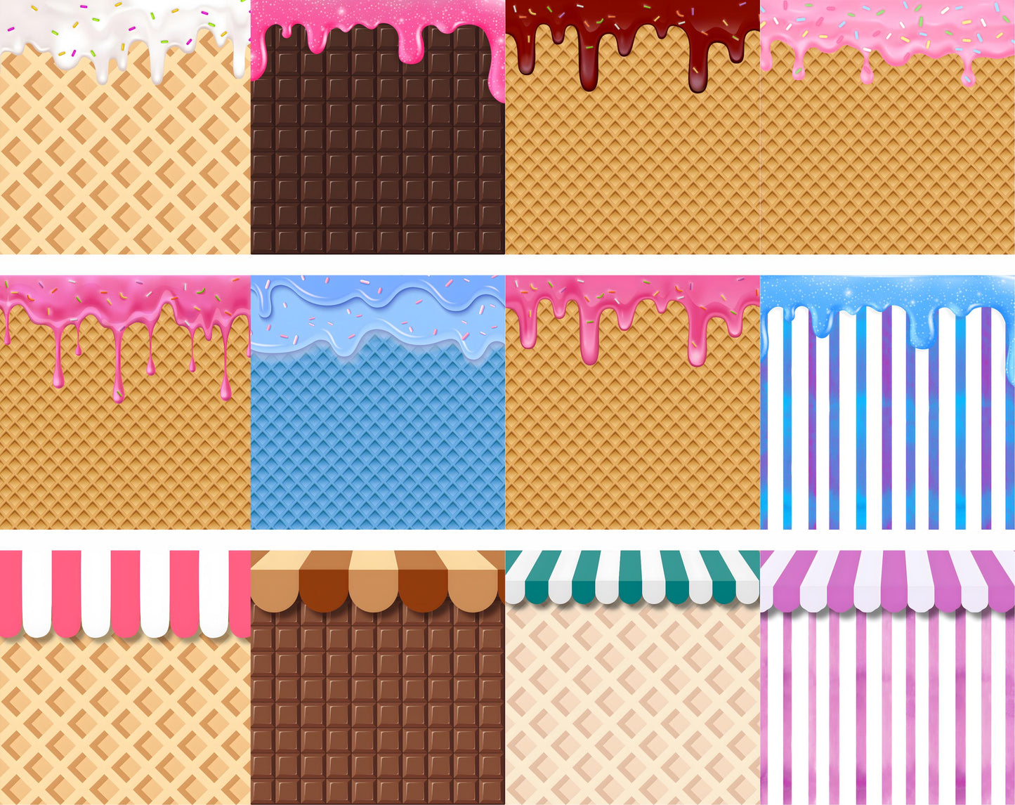 Aquarell-Süßigkeiten-Clipart-Bundle (JPEG), Süßigkeiten-Clipart-Dateien (JPEG), Eiscreme-Clipart, Pastellpapier-Clipart-Bundle (JPEG)