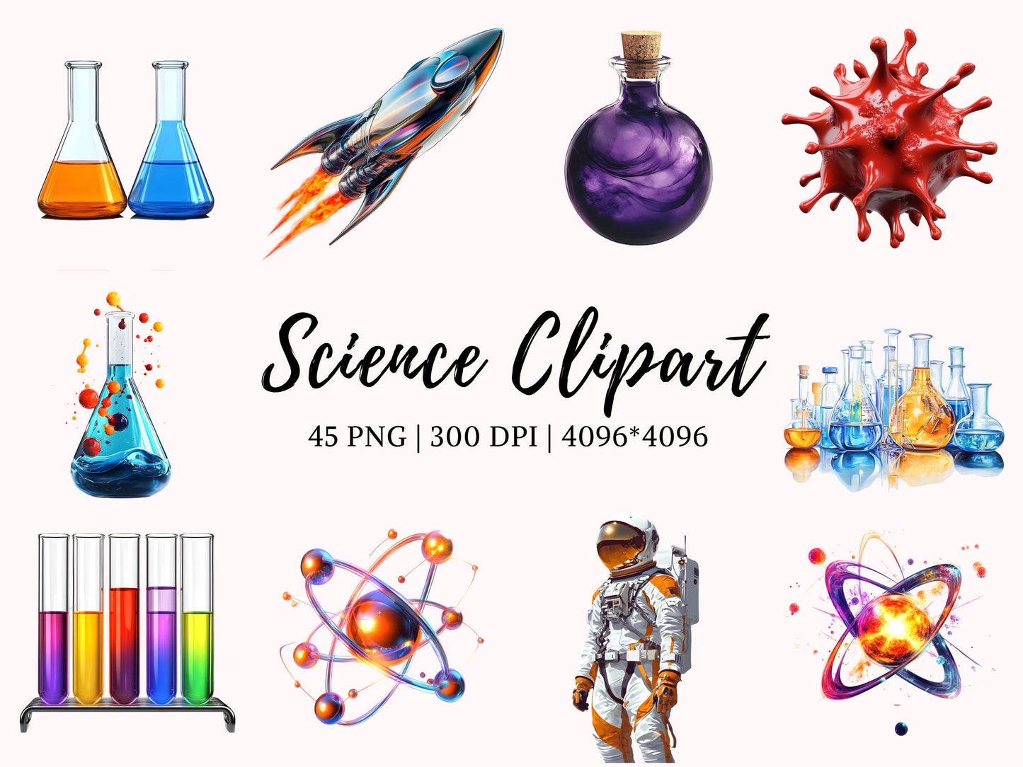 Science Clipart Bundle png, Science Equipment Clipart, Science Stickers Clipart, Science Teacher png, Teacher Clipart png, Lab Clipart