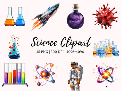 Science Clipart Bundle png, Science Equipment Clipart, Science Stickers Clipart, Science Teacher png, Teacher Clipart png, Lab Clipart