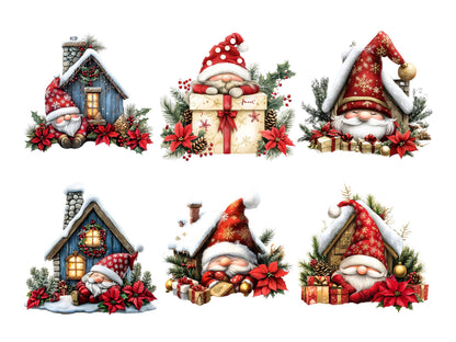 Christmas Gnome Clipart png  Bundle, Winter Gnome Clipart. Gnme png, Christmas Gnome Clipart, Christmas png Sublimation, Digital Download