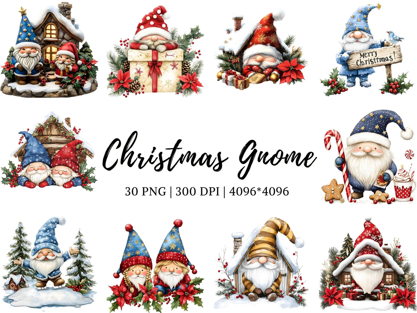 Christmas Gnome Clipart png  Bundle, Winter Gnome Clipart. Gnme png, Christmas Gnome Clipart, Christmas png Sublimation, Digital Download