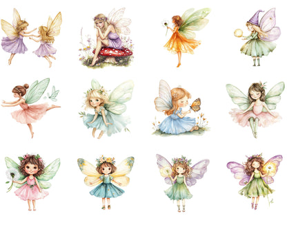 Ensemble d'images clipart aquarelle pour jardin féerique, graphismes fantastiques (téléchargement numérique)