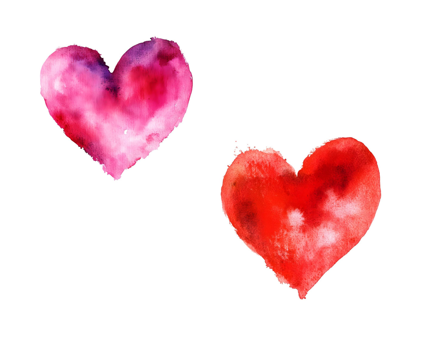 Watercolor Heart Clipart Bundle, Valentine's Day PNG (Digital Download)