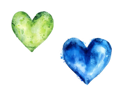 Watercolor Heart Clipart Bundle, Valentine's Day PNG (Digital Download)