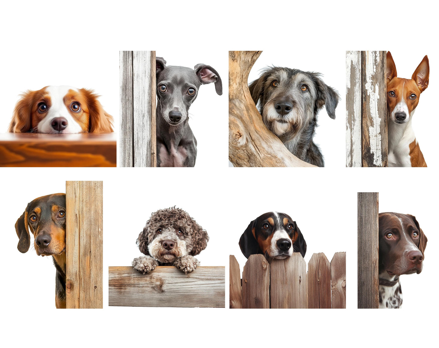 100 Peeking Dog Clipart Bundle, Transparent PNG (Digital Download)