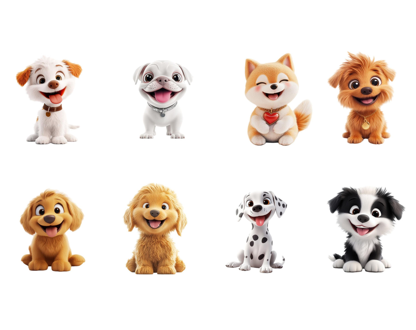 Niedliche Hunde-Cliparts (PNG-Paket), Süße Hunde-Cliparts, Niedliche Hunde-Cliparts, Cartoon-Hunde-Cliparts, Niedliche Welpen-Cliparts, Hunde-PNG, Fröhliche Hunde-Cliparts