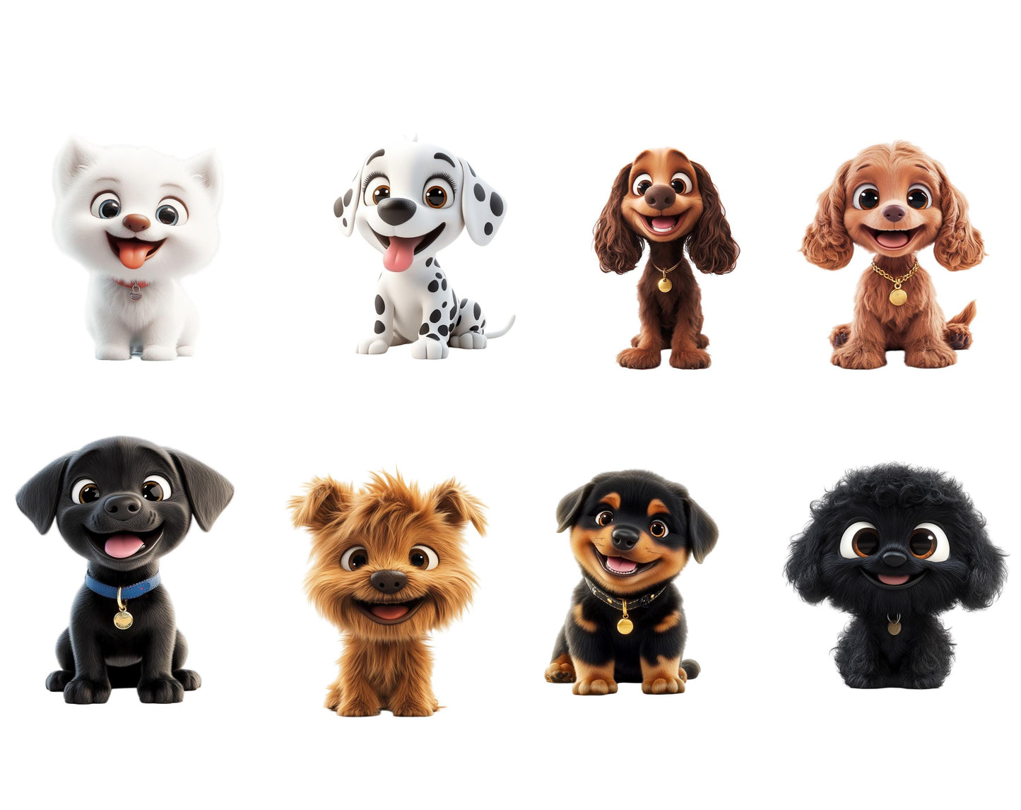 Niedliche Hunde-Cliparts (PNG-Paket), Süße Hunde-Cliparts, Niedliche Hunde-Cliparts, Cartoon-Hunde-Cliparts, Niedliche Welpen-Cliparts, Hunde-PNG, Fröhliche Hunde-Cliparts