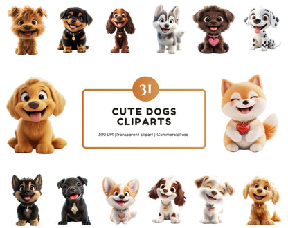 Niedliche Hunde-Cliparts (PNG-Paket), Süße Hunde-Cliparts, Niedliche Hunde-Cliparts, Cartoon-Hunde-Cliparts, Niedliche Welpen-Cliparts, Hunde-PNG, Fröhliche Hunde-Cliparts