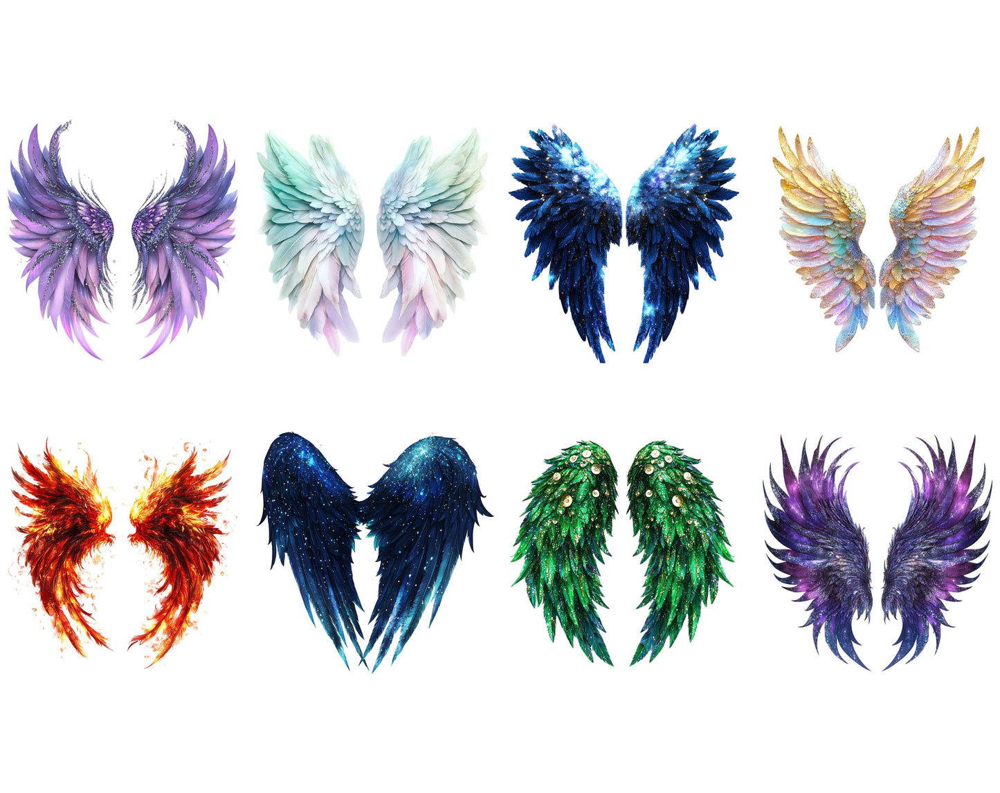 Aquarell-Engelsflügel-Clipart-Bundle, Feenflügel (PNG, 41 Dateien)