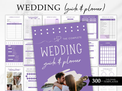 Wedding Planner Template Bundle, 300 pages Wedding Planner, Editable Wedding Planner Template, Wedding Planning Book, Wedding Checklist