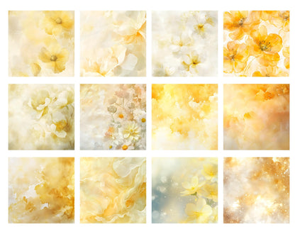 Pastel Watercolor Paper Clipart Bundle, Floral & Abstract (Digital Download)