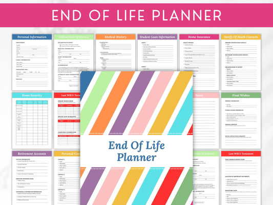 End Of Life Planner Template, Printable End Of Life Planner, Last Wishes Planner, Emergency Binder, Funny End Of Life Planner, When I die