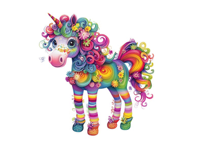 30 skurrile Aquarell-Pferde-Cliparts, verspielte Fantasy-PNG-Bilder (Digitaler Download)