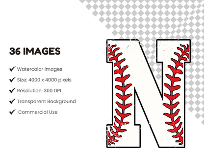 36 Baseball Alphabet Clipart png, Baseball Chenille Alphabet png, Baseball Stitch Pattern Clipart, Baseball Letters And Number Clipart