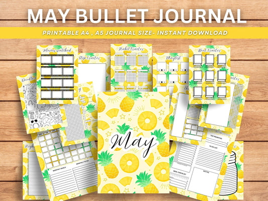 May Journal Bundle: Printable A4/A5 Planner (Digital Download)