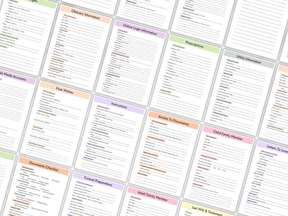 Emergency Planner Printable, Home Management Binder, Editable Health Planner, Financial Account, Bill, Documents Checklist, Digital Download