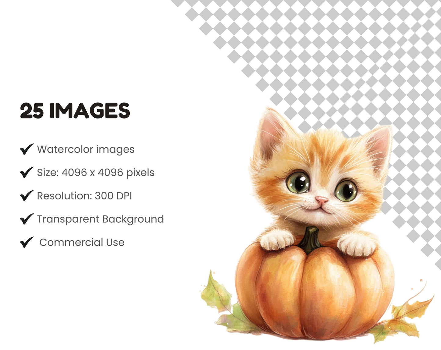 Whimsical Happy Cats Clipart PNG Bundle (Digital Download)