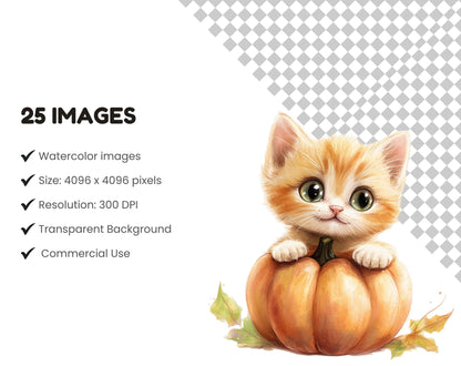 Whimsical Happy Cats Clipart PNG Bundle (Digital Download)