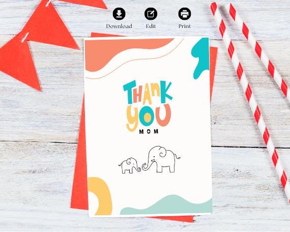 Editable Mother's Day Card Template: Printable Instant Download