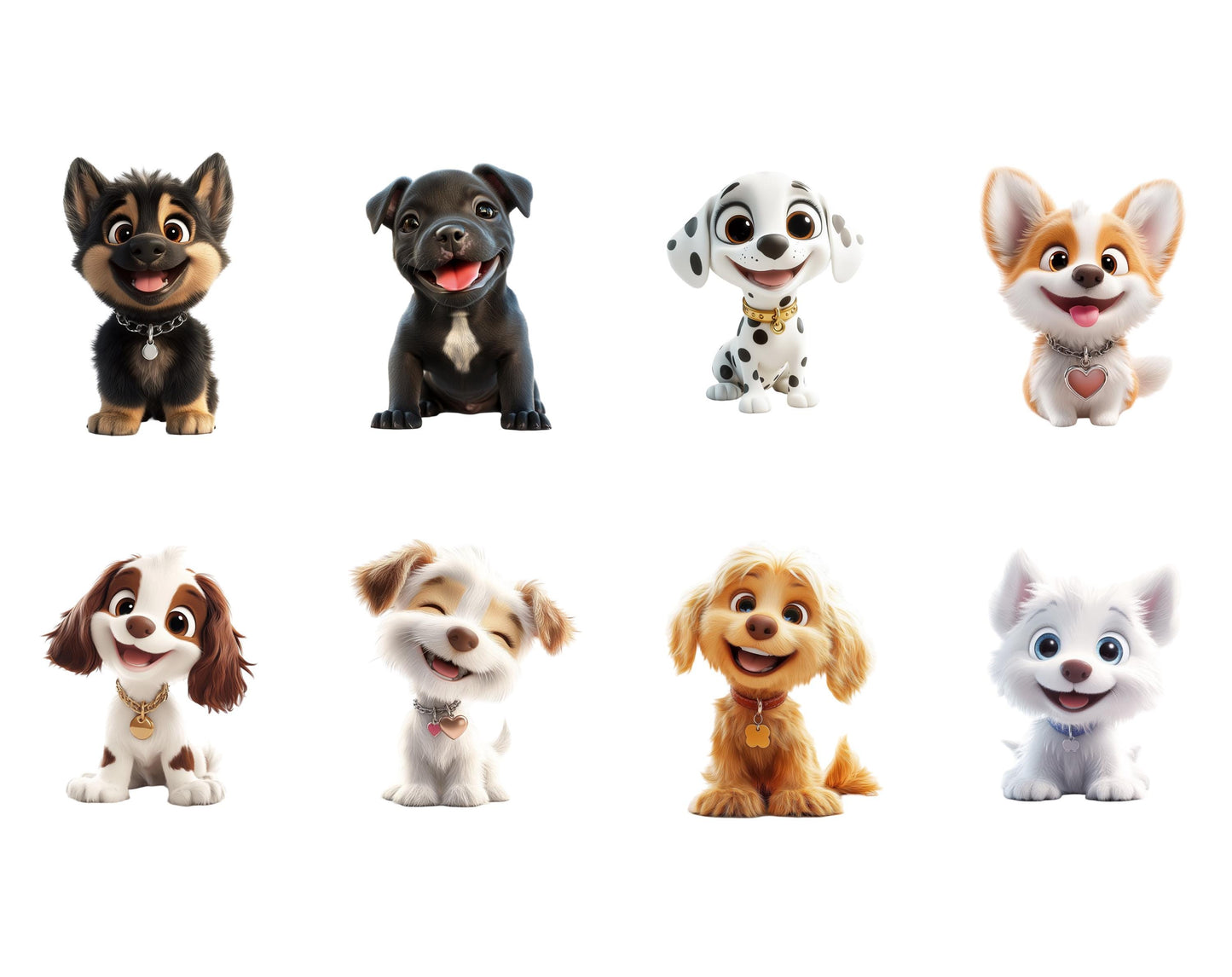 Niedliche Hunde-Cliparts (PNG-Paket), Süße Hunde-Cliparts, Niedliche Hunde-Cliparts, Cartoon-Hunde-Cliparts, Niedliche Welpen-Cliparts, Hunde-PNG, Fröhliche Hunde-Cliparts