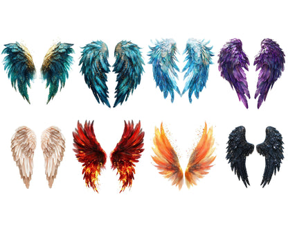 Aquarell-Engelsflügel-Clipart-Bundle, Feenflügel (PNG, 41 Dateien)
